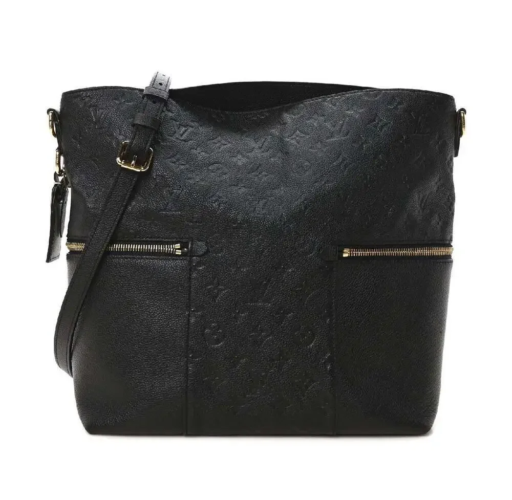 💋Louis Vuitton Melie Monogram Empreinte Leather Hobo Bag Noir Black